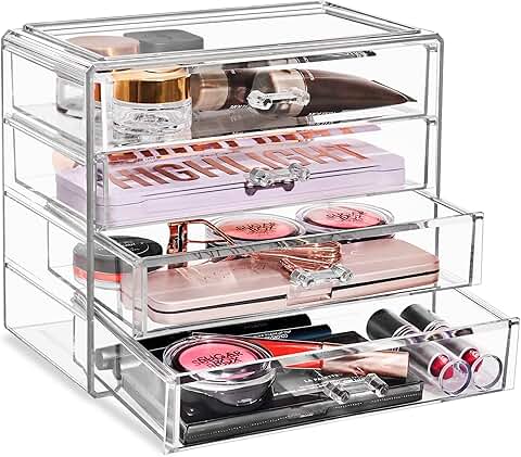 Acrylic Makeup Organizer with 4 Drawers