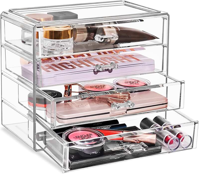Acrylic Makeup Organizer with 4 Drawers