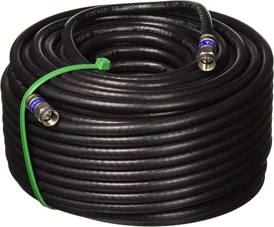 100ft Outdoor RG-6 Coaxial Cable with Brass Connectors