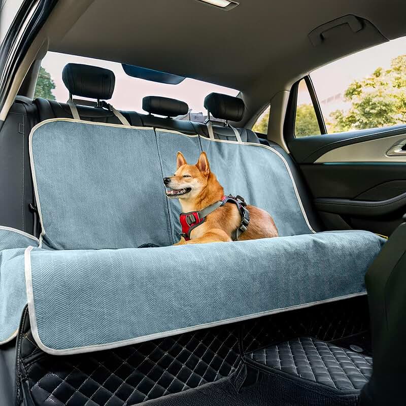 Funny Fuzzy Dog Car Seat Cover for Back Seat