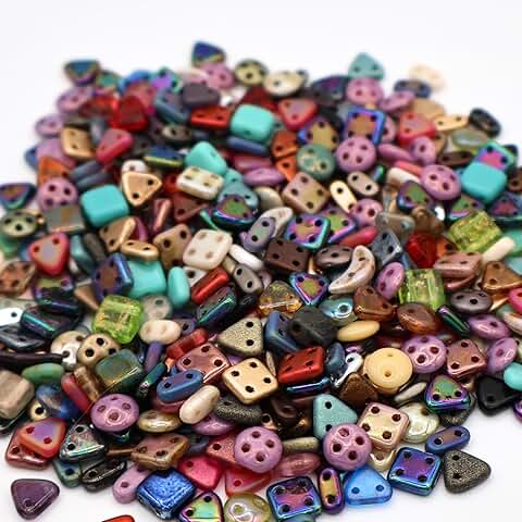 50g Assorted Multi-Hole Czech Glass Bead Mix