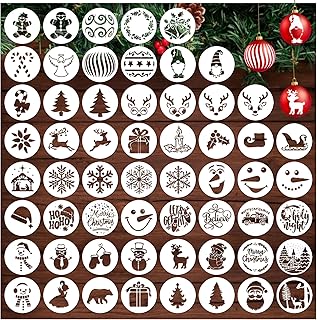 Set of 58 small 3-inch Christmas stencils for DIY crafts