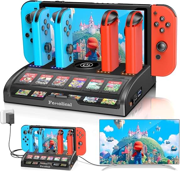 TV Switch Dock Station with 4K HDMI and 12 Game Slots