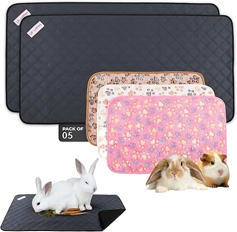 5-piece soft fleece cage liners for small pets