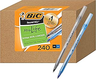Bulk Pack of 240 Medium Point Ink Pens in Black and Blue