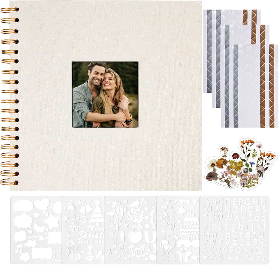10x10 Inch Hardcover Kraft Scrapbook for Photos and Memories