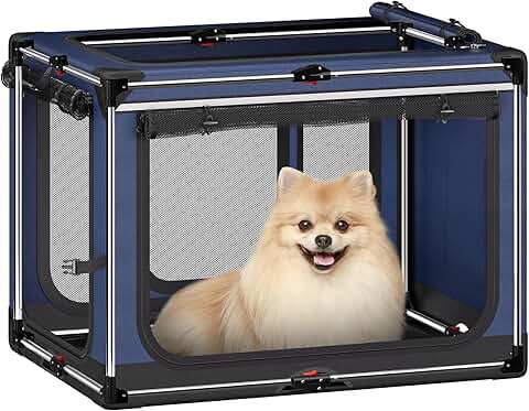 Foldable 26-Inch Soft Dog Crate for Small Dogs