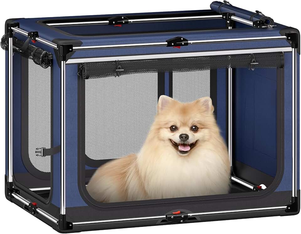 Foldable 26-Inch Soft Dog Crate for Small Dogs