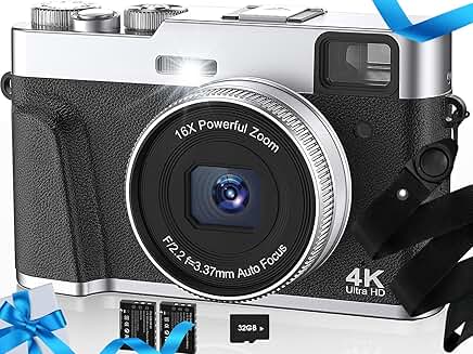 48MP 4K Digital Camera with 16X Zoom and Flash