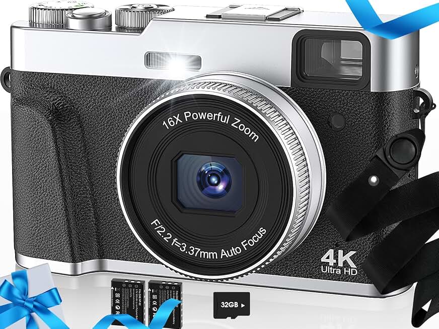 48MP 4K Digital Camera with 16X Zoom and Flash
