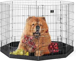 Dog Playpen with 8 Panels and Bottom Pad