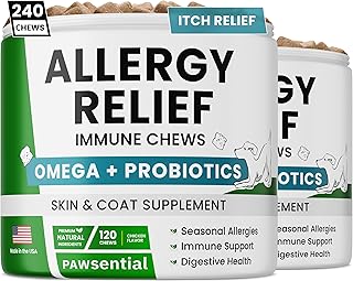 Dog Allergy Relief Chews with Omega 3 and Probiotics