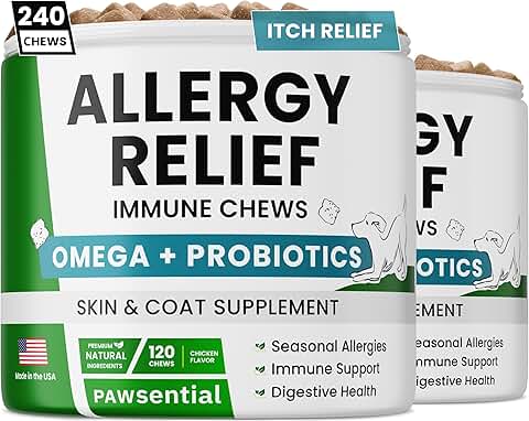 Dog Allergy Relief Chews with Omega 3 and Probiotics
