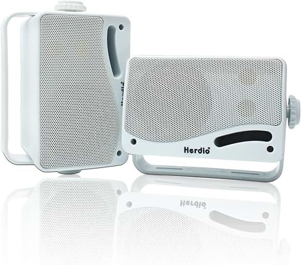 Outdoor 3.5" Waterproof Bluetooth Speakers, 200W, Wall Mount Pair
