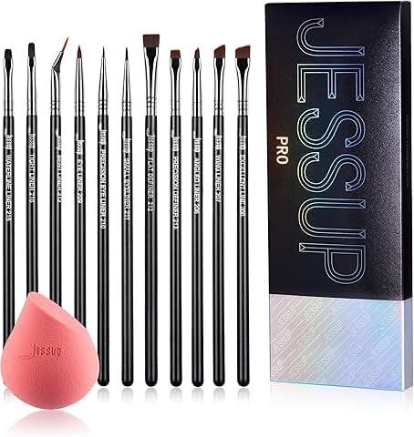 11-Piece Eyeliner Brush Set with Soft Latex-Free Sponge