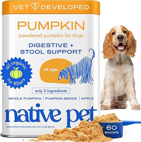 Organic Pumpkin Powder for Dogs, 60 Scoops