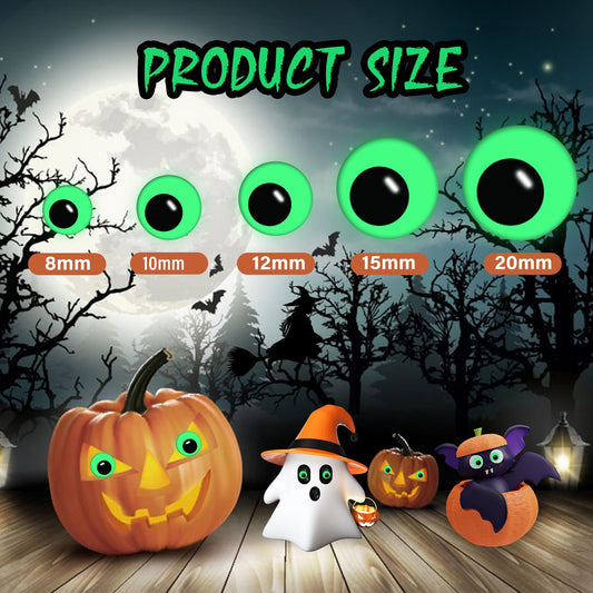 400 Pcs Luminous Plastic Googly Eyes 8-20mm