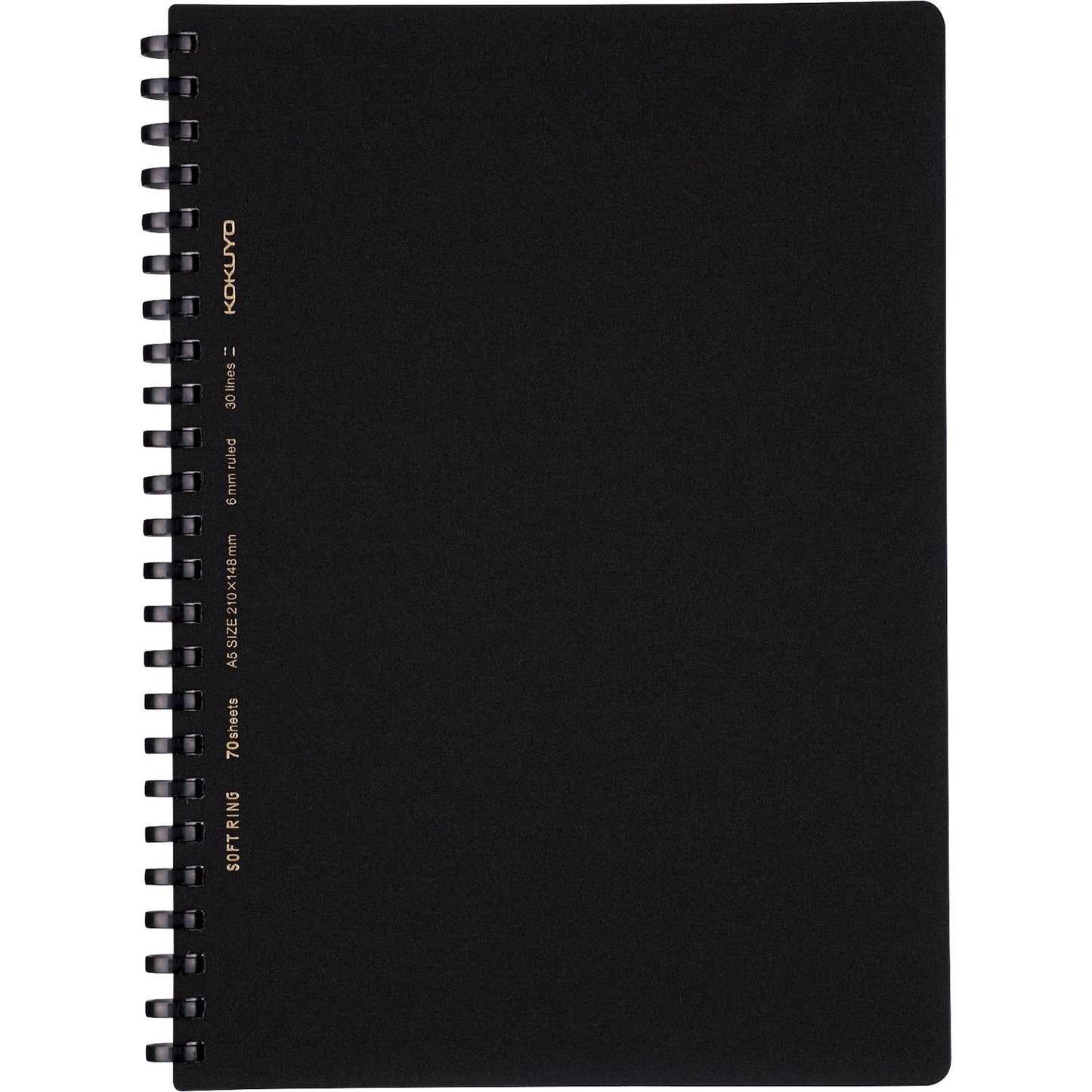 Spiral Lined Notebook, 8.3 x 5.8 inches, Black
