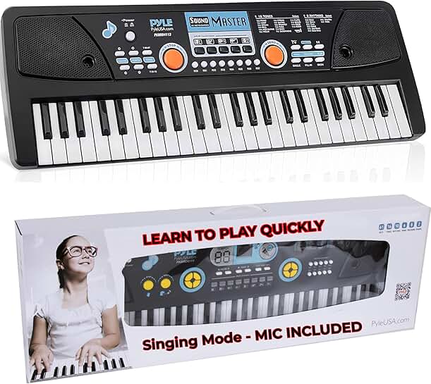 Portable 49-Key Digital Piano with Microphone for Beginners