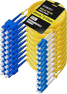 10 Pack 2m Single Mode Fiber Patch Cables LC to SC