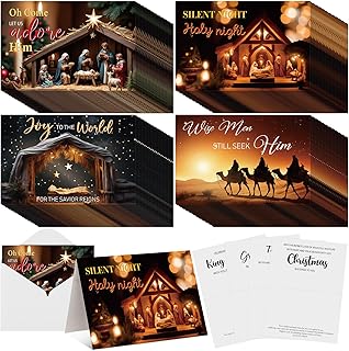 100 Religious Nativity Christmas Cards with Envelopes