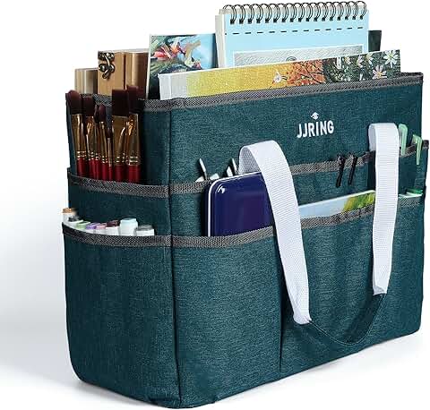 Large Craft Organizer Tote Bag with Multiple Pockets