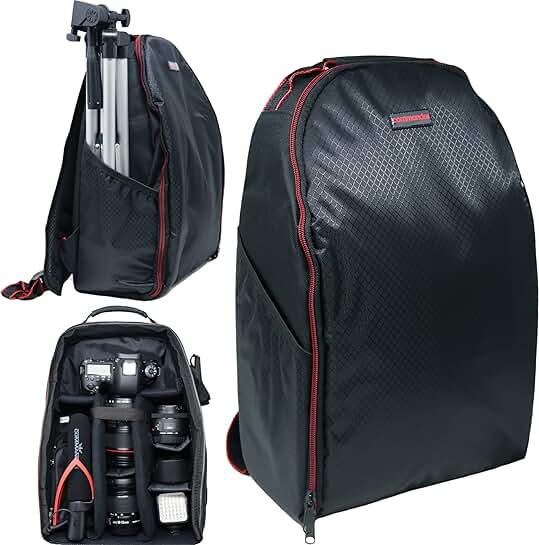 Camera backpack for DSLR and mirrorless gear