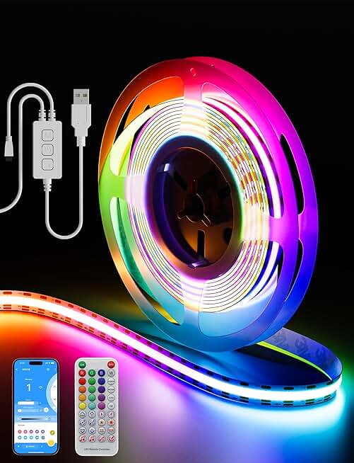 Color-changing RGB LED Strip Light with Music Mode