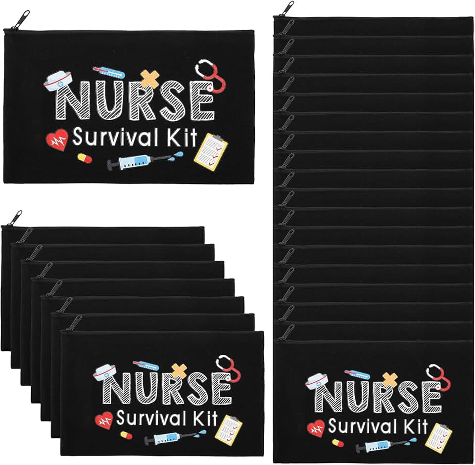 26-Piece Nurse Survival Kit in Black Cosmetic Bag