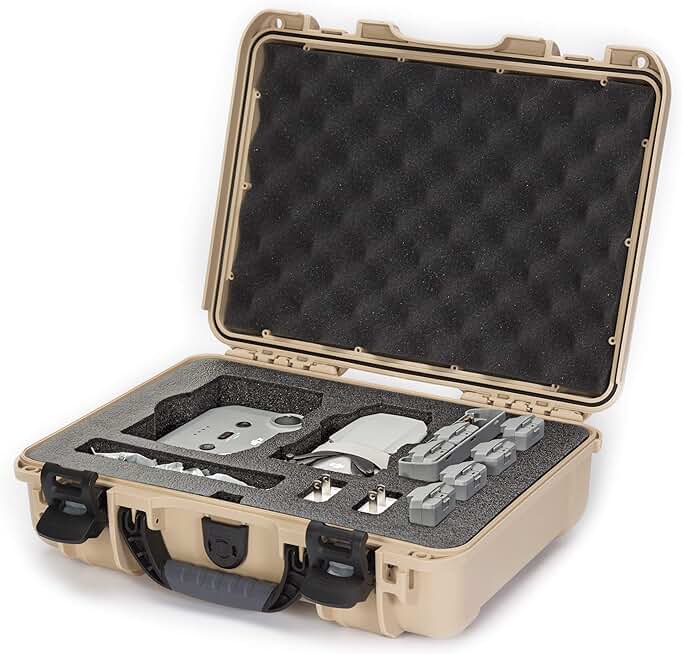 Tan case with foam insert for DJI Mavic Mini 2 Fly More