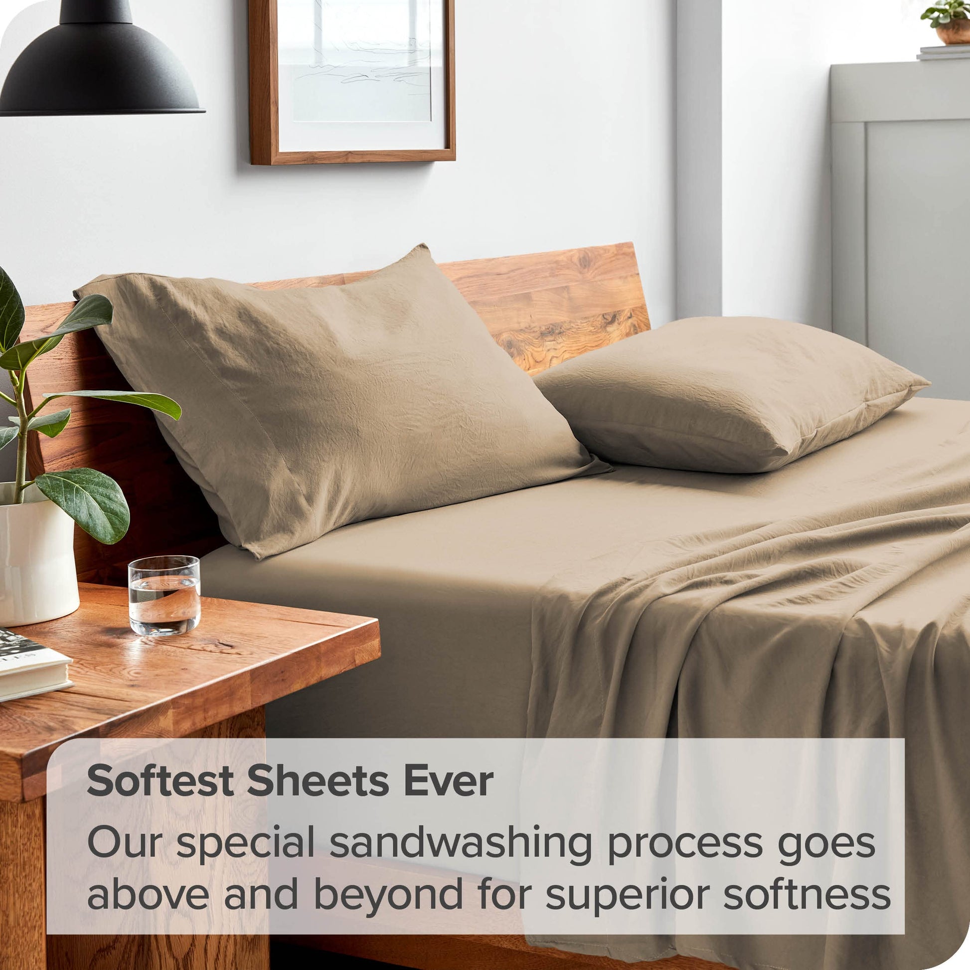 Sandwashed King Sheet Set  Premium 1800 Ultra-Soft Microfiber King Bed Sheets  Incredible Softness  Deep Pocket  Bedding Sheets  Pillowcases King, Sandwashed Pebble Beach)