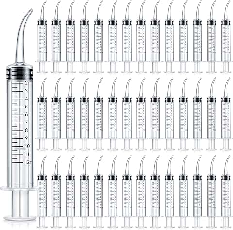 100 Disposable Dental Syringes with Curved Tip