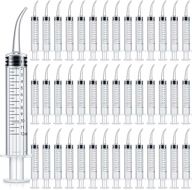 100 Disposable Dental Syringes with Curved Tip