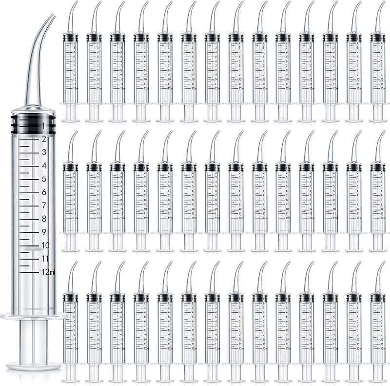 100 Disposable Dental Syringes with Curved Tip