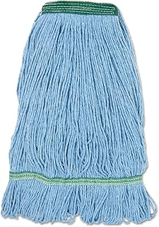 Medium Blue Narrowband Looped-End Mop Heads, 12 per carton