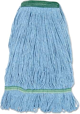 Medium Blue Narrowband Looped-End Mop Heads, 12 per carton