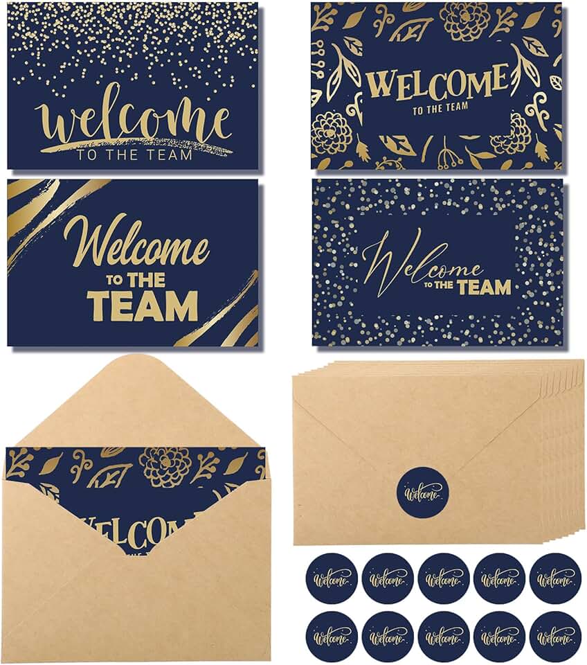 Set of 72 Welcome Cards with Envelopes and Stickers