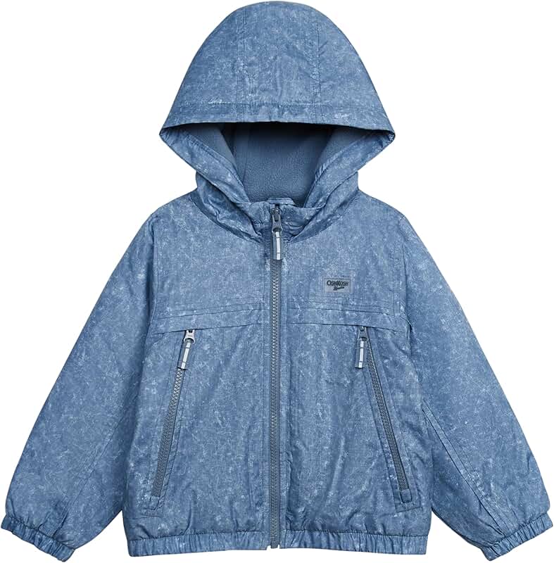 Kids' Sporty Bomber Jacket with Fleece Hood