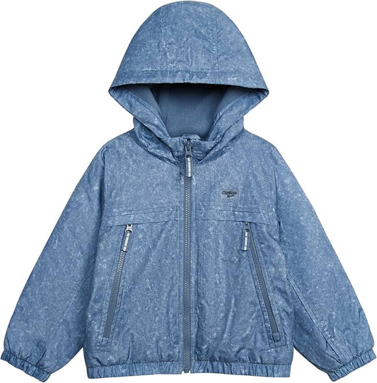 Kids' Sporty Bomber Jacket with Fleece Hood