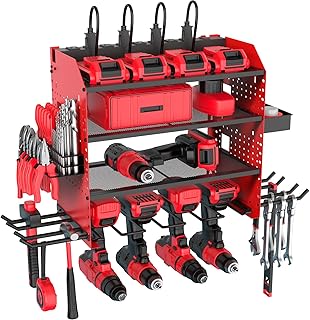 Heavy Duty Power Tool Wall Organizer with Charging Station
