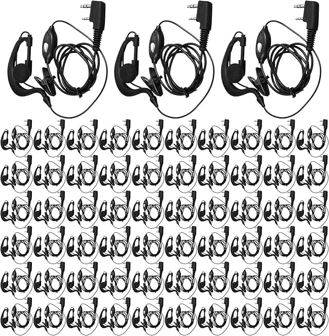 60 Pairs Walkie Talkie Earpiece with Mic