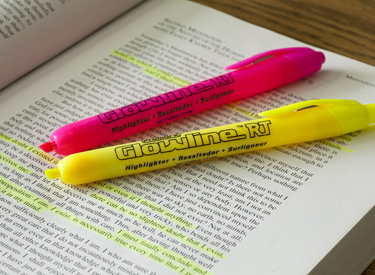 Glowline RT Retractable Highlighters, Yellow and Pink