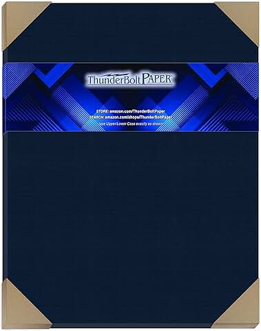 Dark Navy Blue Linen Cover Paper, 11x14 inches, 80 lb