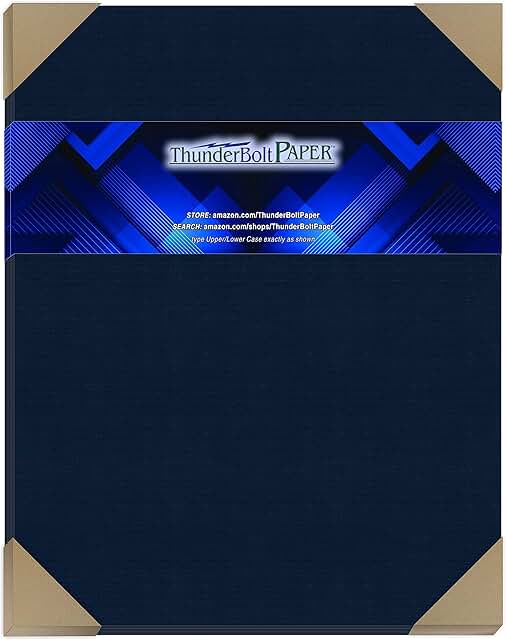 Dark Navy Blue Linen Cover Paper, 11x14 inches, 80 lb