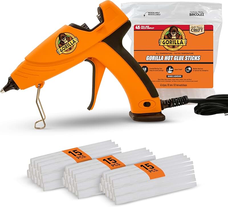 Full Size Hot Glue Gun with 45 Sticks and Precision Nozzle