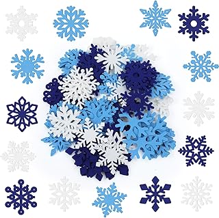 120 Winter Felt Snowflakes for Christmas Decor