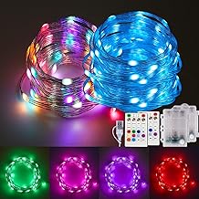 Battery-Operated Color Changing Fairy Lights, 16.4FT, 2 Pack