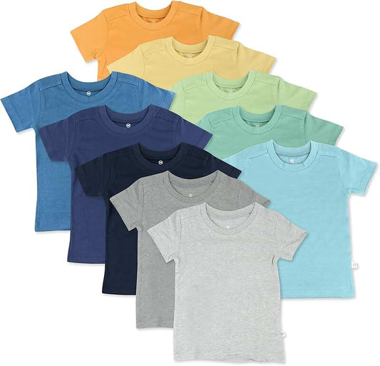 10 Organic Cotton Short Sleeve T-Shirts for Kids