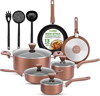 13-Piece Nonstick Cookware Set with Pots, Pans, and Utensils