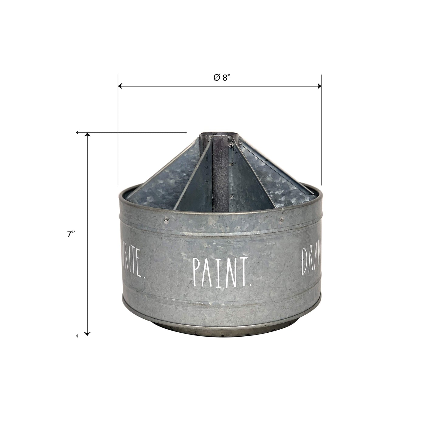 Rotating Galvanized Steel Organizer with 6 Compartments